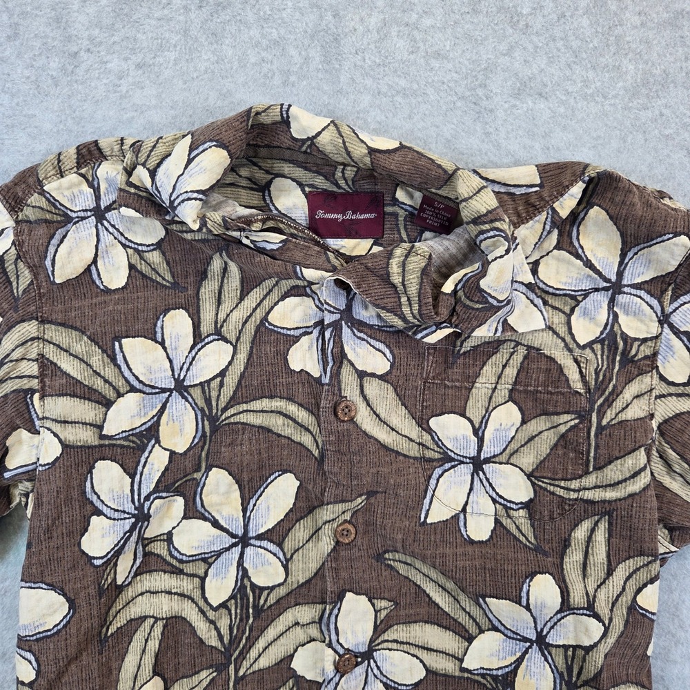 Men's Tommy Bahama Brown Floral Button-Down Shirtp